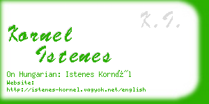 kornel istenes business card